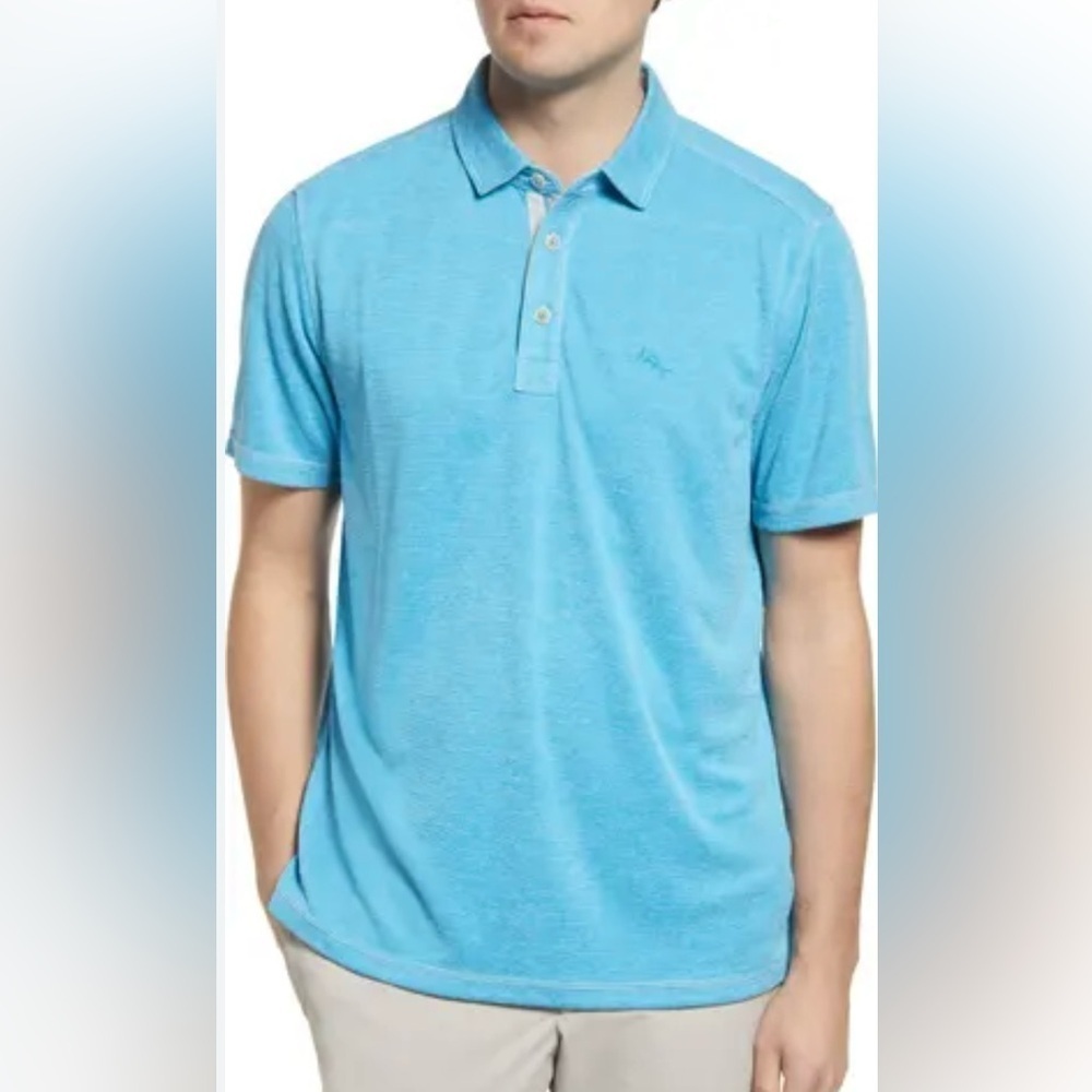 Tommy Bahama Paradiso Cove XL Blue Short Sleeve Polo Shirt
